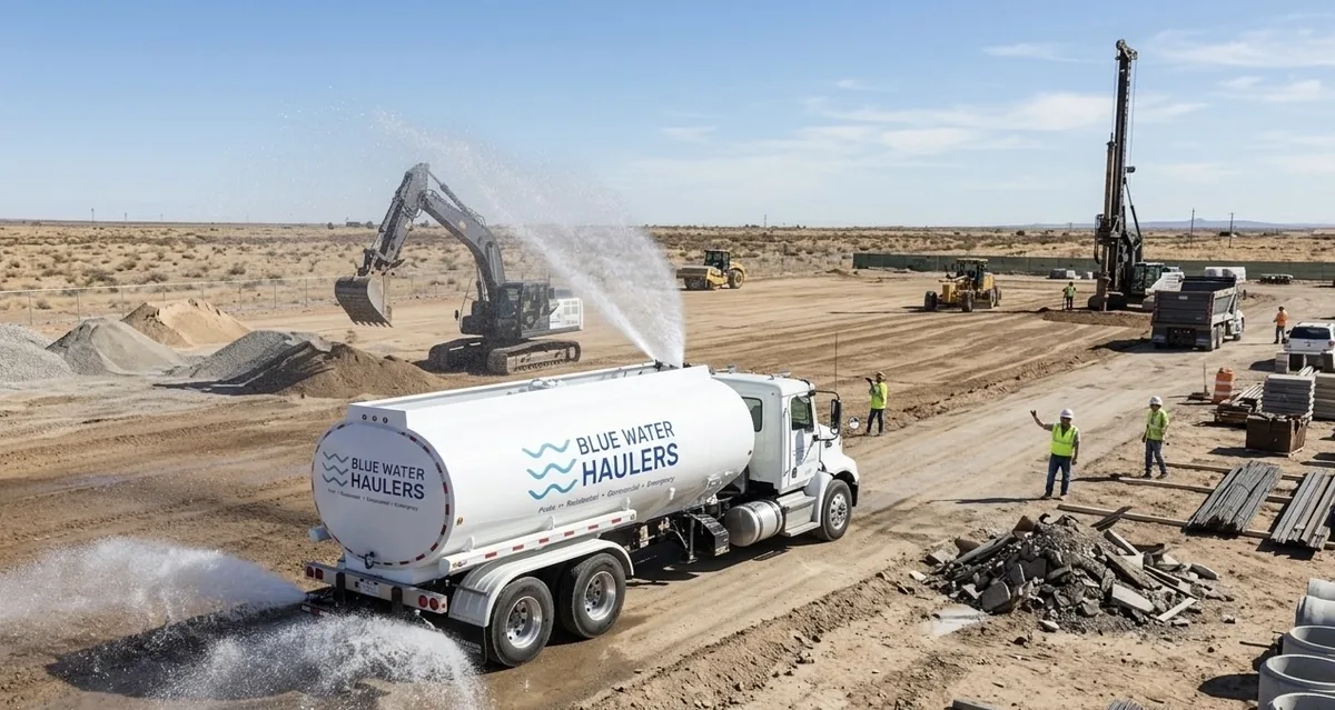Construction water delivery for job sites – bulk water for dust control, concrete mixing and site prep in Houston TX